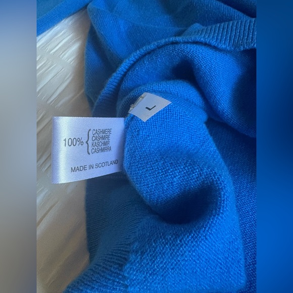 Maus & Hoffman Men's V-Neck Sweater in Vibrant Blue - Picture 7 of 12